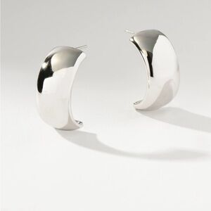 NEW Uncommon James Sterling Silver Reflection Statement Hoop Earrings